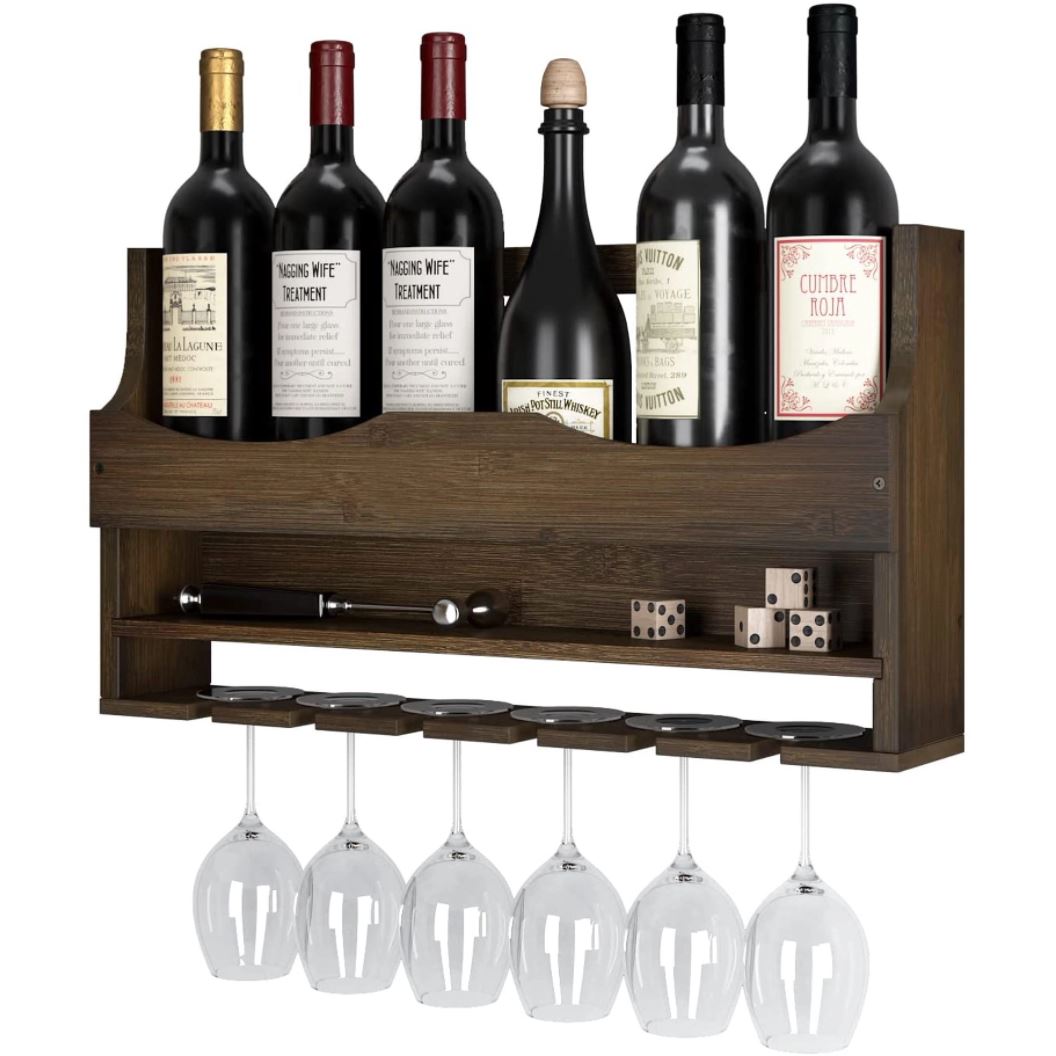 Wine - Wall Mounted Wine Rack, Rustic | wine1.JPG