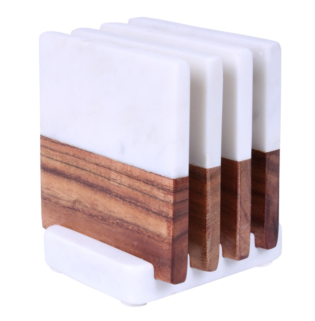 Coaster - Marble & Wood, Set of 4 with case, LuxeDesigns | l2.jpg